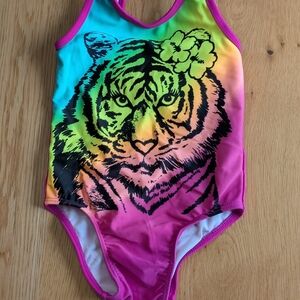 Circo Multicolor Tiger Print Kids Swim One Piece